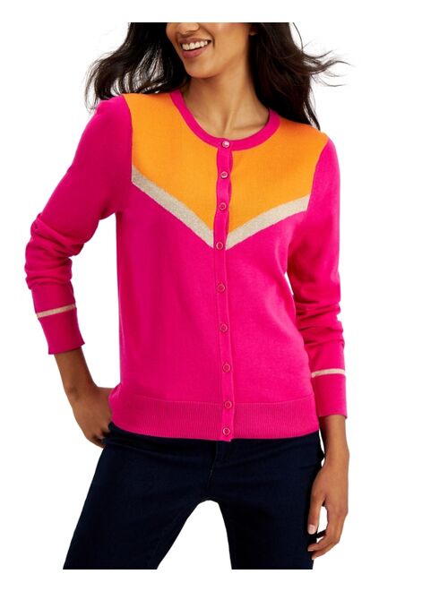 Charter Club Colorblocked Cardigan, Created for Macy's