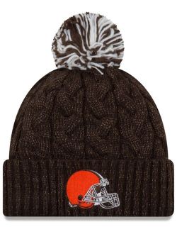 Women's Brown Cleveland Browns Cozy Cable Cuffed Knit Hat