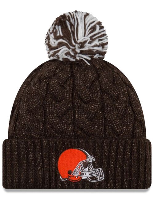 New Era Women's Brown Cleveland Browns Cozy Cable Cuffed Knit Hat