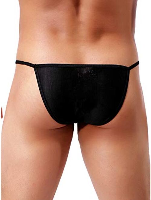 iKingsky Men's High-leg Opening Bikini Underwear Sexy Brazilian Back Briefs Mens Underwear