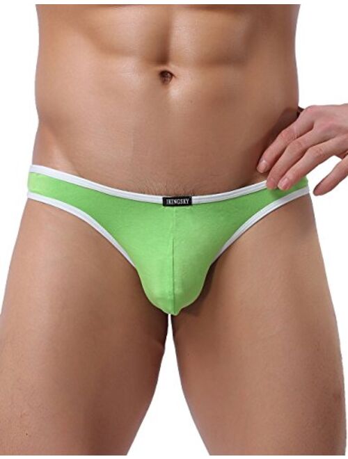 iKingsky Men's Low Rise Modal Bikini Briefs Sexy Brazilian Back Mens Underwear