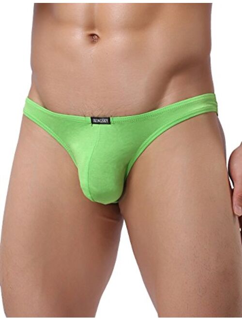 iKingsky Men's Soft Low Rise Bikini Underwear Sexy Mid Coverage Back Briefs