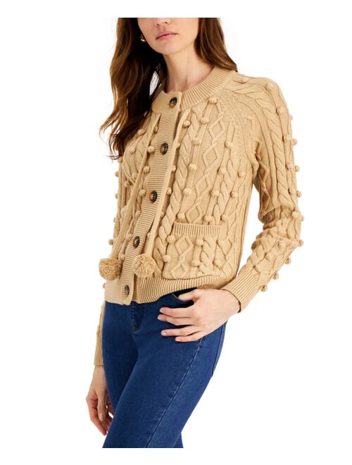 Charter Club Textured Button Front Cardigan, Created for Macy's