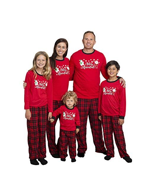 Mad Dog Concepts Matching Family Feliz Navidad Christmas Holiday Pajamas Set + Slipper Socks
