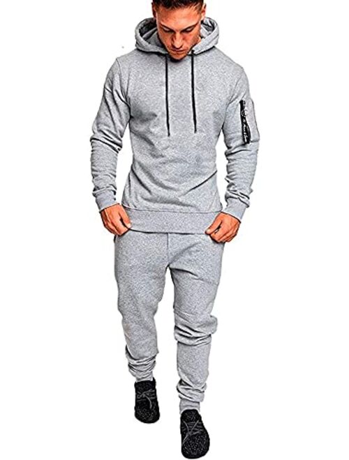 Fashion Men’s Tracksuits 2 Piece Casual Camo Sweatsuits for Men Hoodie Sports Athletic Jogging Suits Sets Gifts