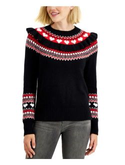 Petite Ruffled Fair Isle Sweater, Created for Macy's
