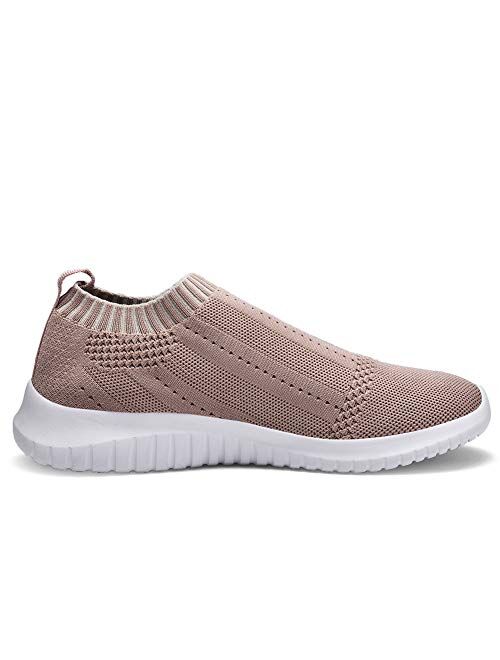 TIOSEBON Women's Walking Sock Shoes Lightweight Slip on Breathable Yoga Sneakers