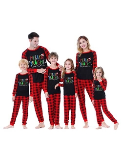 Benaive Matching Family Christmas Pajamas Set Boys Girls Holiday Pjs for Women Men Sleepwear