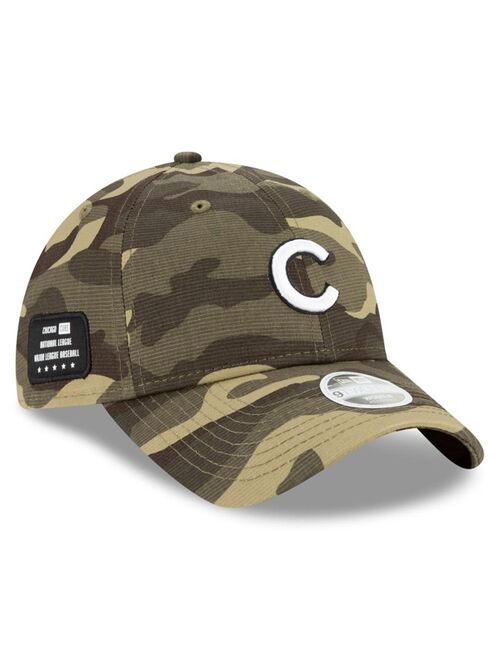 New Era Women's Camo Chicago Cubs 2021 Armed Forces Day 9TWENTY Adjustable Hat