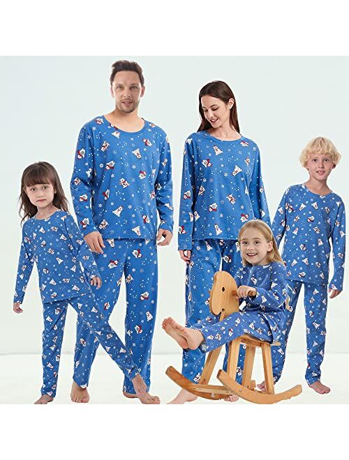 Vopmocld Family Matching Pajamas Christmas Holiday Santa Claus 2Pcs PJS Set Snowman Xmas Sleepwears