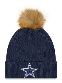 Women's Navy Dallas Cowboys Luxe Cuffed Knit Hat with Pom