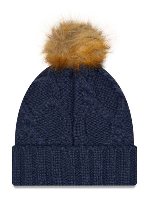 New Era Women's Navy Dallas Cowboys Luxe Cuffed Knit Hat with Pom