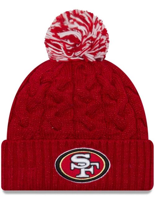 New Era Women's Scarlet San Francisco 49ers Cozy Cable Cuffed Knit Hat