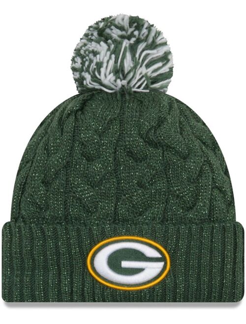 New Era Women's Green Green Bay Packers Cozy Cable Cuffed Knit Hat