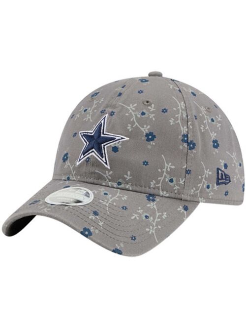 New Era Big Girls Gray Dallas Cowboys Blossom 9TWENTY Adjustable Hat