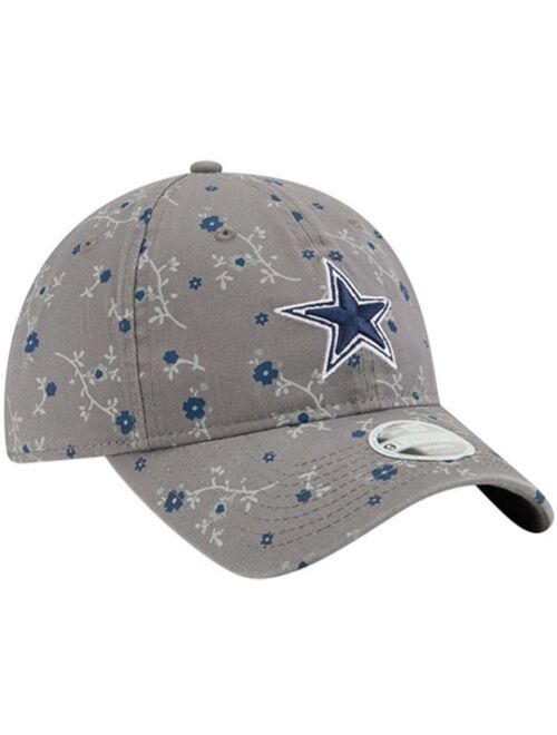 New Era Big Girls Gray Dallas Cowboys Blossom 9TWENTY Adjustable Hat