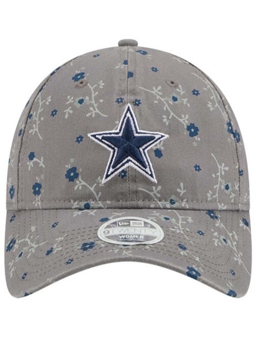New Era Big Girls Gray Dallas Cowboys Blossom 9TWENTY Adjustable Hat