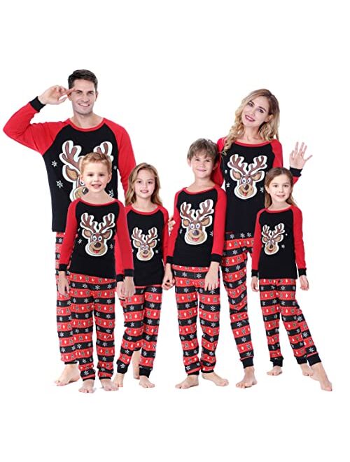Christmas Family Matching Pajamas Sets - Organic Cotton Women Men Xmas Pjs Holiday Sleepwear with Long Sleeve Collection