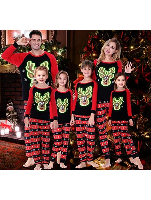 Christmas Family Matching Pajamas Sets - Organic Cotton Women Men Xmas Pjs Holiday Sleepwear with Long Sleeve Collection