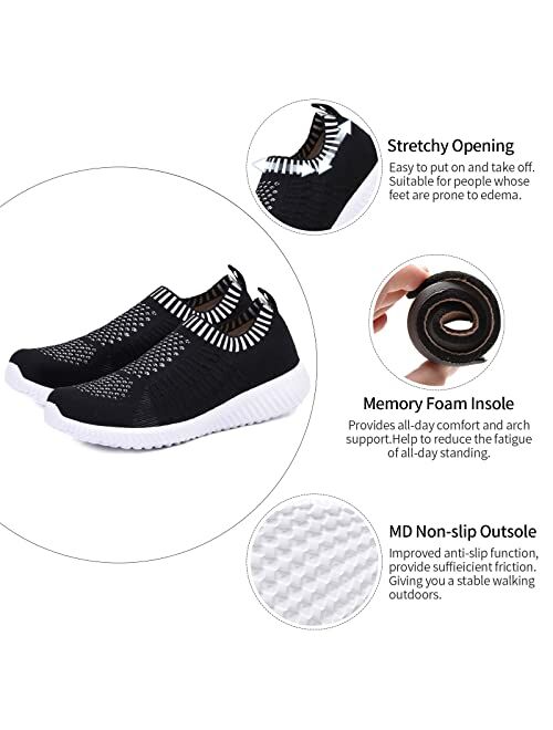 TIOSEBON Women's Athletic Walking Shoes Casual Mesh-Comfortable Work Sneakers