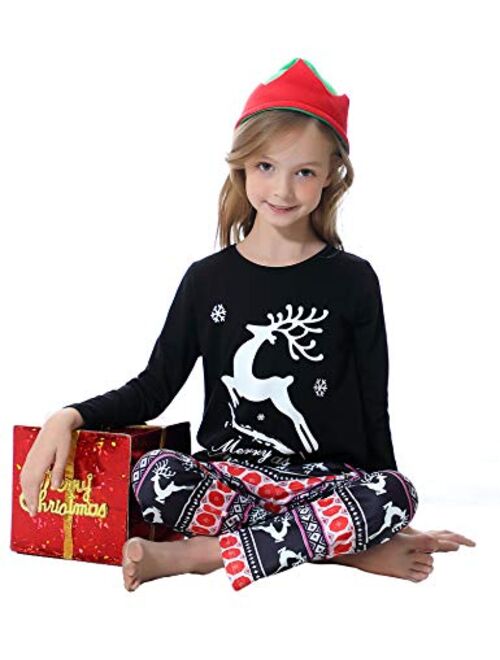 iClosam Family Matching Pajamas Set Long Sleeve Christmas Pajamas Holiday Pjs Couple Pajamas