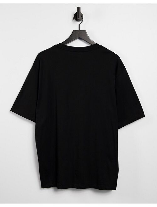 River Island crew neck short sleeve oversized t-shirt in black