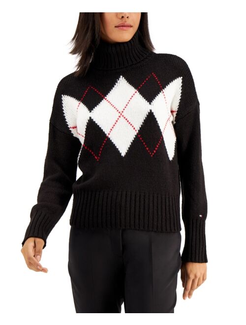 Tommy Hilfiger Argyle Turtleneck Sweater