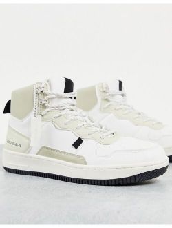 high top sneakers in white