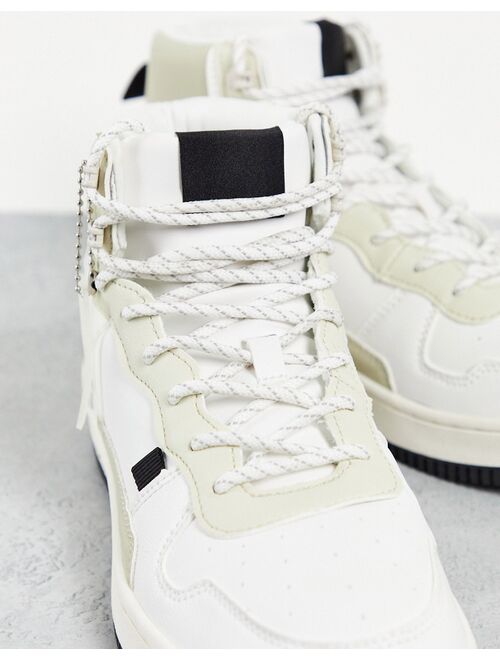 River Island high top sneakers in white