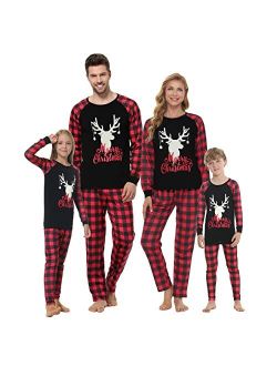 YIJIU Christmas Pajamas Cute Deer Print Long Sleeve Totem PJS Set