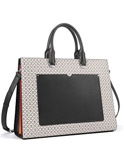 Briefcase for Women Stylish Genuine Leather 15.6 Inch Laptop Large Pocket Work Ladies Shoulder Bag