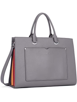 Briefcase for Women Stylish Genuine Leather 15.6 Inch Laptop Large Pocket Work Ladies Shoulder Bag