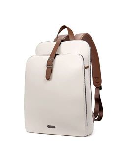 Womens Backpack Purse Leather 15.6 Inch Laptop Travel Business Vintage Large Shoulder Bags