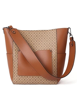 Purses and Handbags for Women Vegan Leather Designer Tote Large Hobo Shoulder Bucket Cross-body Bag