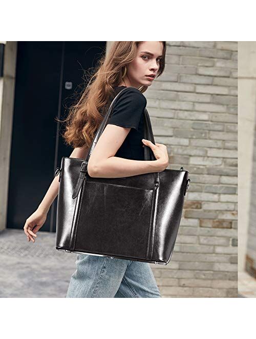 CLUCI Purses and Handbags for Women Vintage Leather Large Work Briefcase Tote Fashion Ladies Top Handle Shoulder Bag