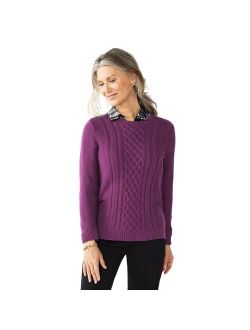 ® Classic Cable-Knit Crewneck Sweater