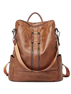 Backpack Purse for Women Leather Fashion Travel Casual Detachable Ladies Covertible Shoulder Bag