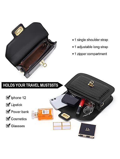 CLUCI Crossbody Bag For Women Designer Fashion Travel Purse Ladies Small Adjustable Leather Shoulder Handbag