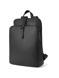 Womens Backpack Purse Vegetable Tanned Full Grain Leather 15.6 Inch Laptop Travel Business Vintage Large Shoulder bag
