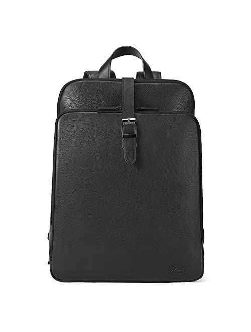 CLUCI Womens Backpack Purse Vegetable Tanned Full Grain Leather 15.6 Inch Laptop Travel Business Vintage Large Shoulder bag