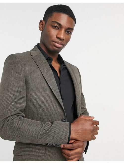 River Island blazer in brown check