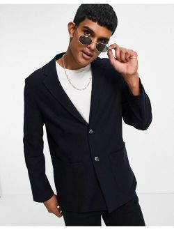 relaxed fit blazer in navy