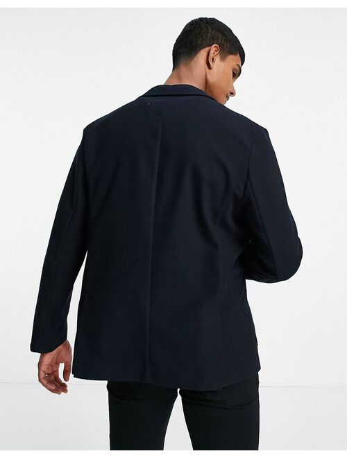 River Island relaxed fit blazer in navy