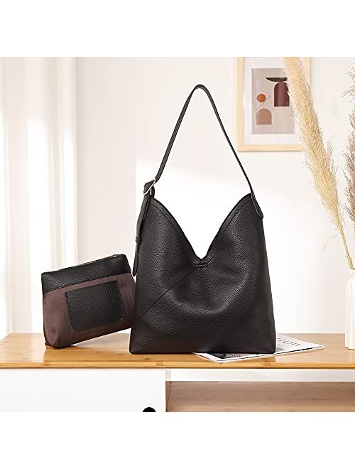 CLUCI Hobo Bags for Women Vegan Leather Purses Designer Handbags Tote Fashion Large Ladies Shoulder Bag