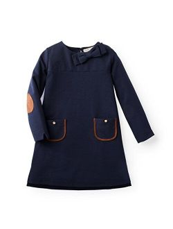Girls' Long Sleeve Quilted Ponte Riding Dress
