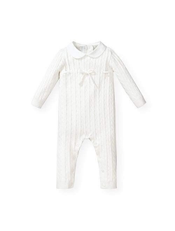 Layette Organic Cotton Long Sleeve Romper with Peter Pan Collar