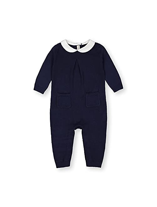 Hope & Henry Layette Organic Cotton Long Sleeve Romper with Peter Pan Collar
