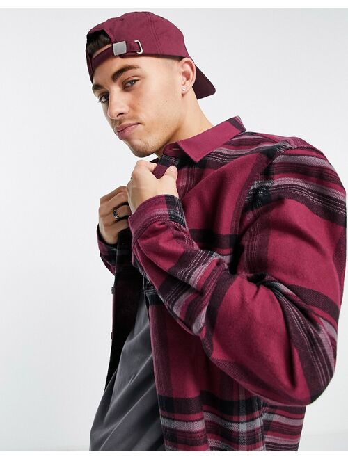 River Island long sleeve check shirt in red