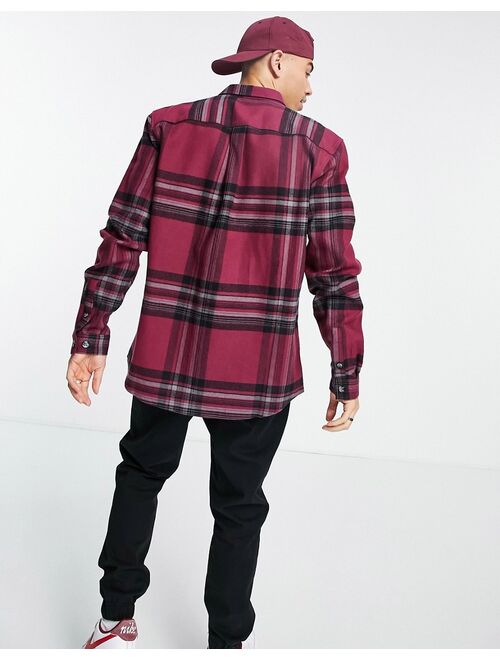 River Island long sleeve check shirt in red