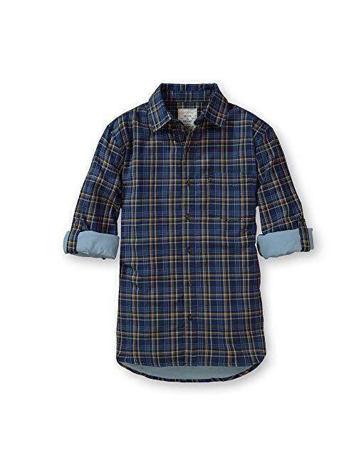 Hope & Henry Men's Convertible Double Weave Button Down Shirt